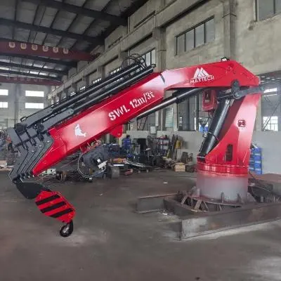 MAXTECH 3t12m Electrical Hydraulic Folding Telescopic Boom Crane is Undergoing Testing