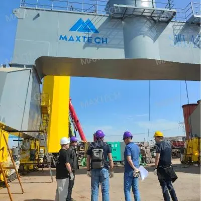 Russian Customers Inspect Production Progress of 45t40m Port Mobile Harbor Crane at MAXTECH Factory